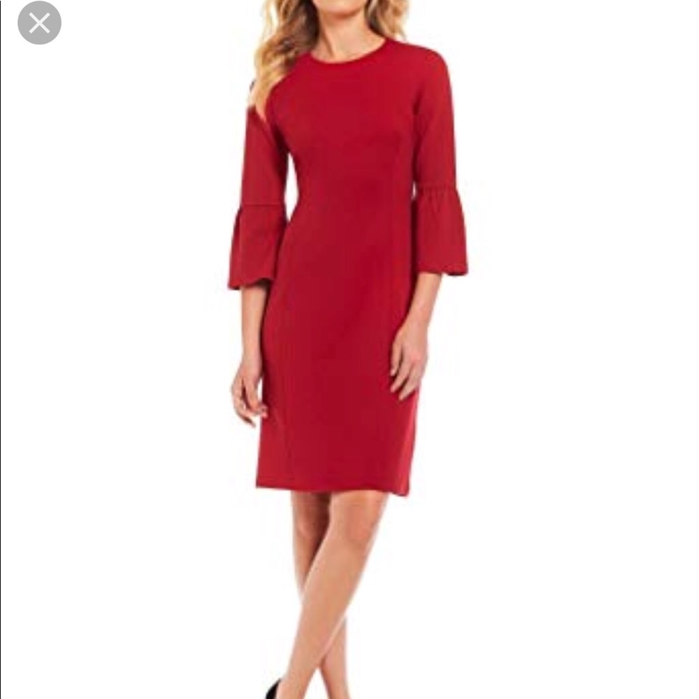 J. McLaughlin red bell sleeve dress - Size Medium